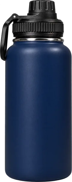 Dunkelblaue Edelstahl-Thermosflasche ohne Aufschrift
